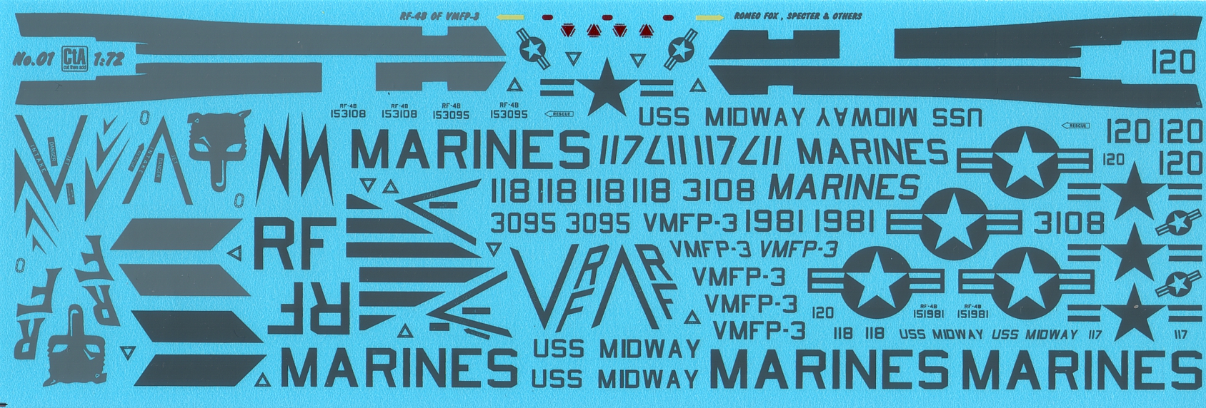 CTA 1/72 ROMEO FOX, SPECTER & OTHERS - decal sheet CTA 1/72 ROMEO FOX, SPECTER & OTHERS - decal sheet