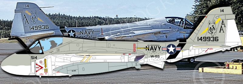 KA-6D, AA514/149936, VA-155 Silver Foxes, USS Independence, August 1988 KA-6D, AA514/149936, VA-155 Silver Foxes, USS Independence, August 1988